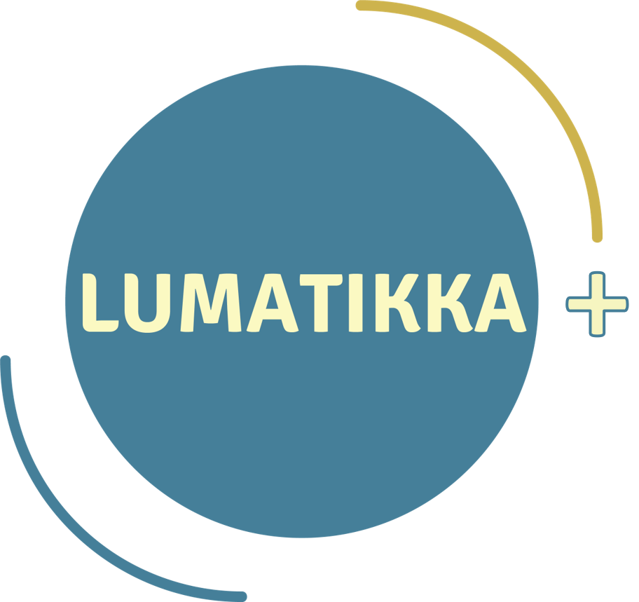 LUMATIKKA+ logo, jossa teksti lumatikka+.